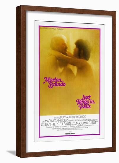 Last Tango in Paris, Marlon Brando, Maria Schneider, US poster, 1972-null-Framed Art Print