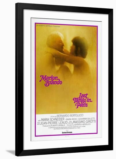 Last Tango in Paris, Marlon Brando, Maria Schneider, US poster, 1972-null-Framed Art Print