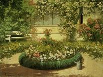 A Sunlit Flower Garden-Laszlo Neogrady-Stretched Canvas