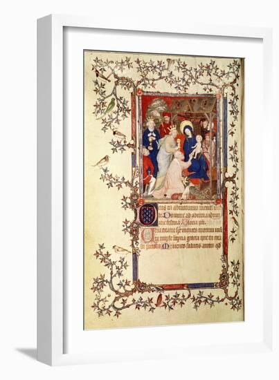 Lat 18014 F.42V the Adoration of the Magi, from Les Petites Heures De Duc De Berry, C.1385-90-Jacquemart De Hesdin-Framed Giclee Print