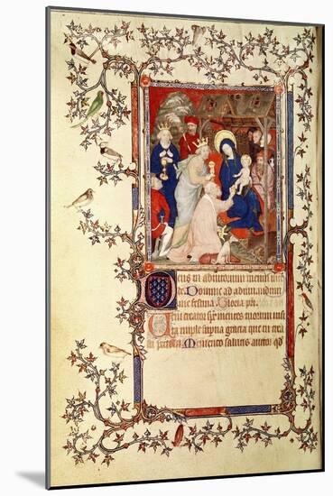 Lat 18014 F.42V the Adoration of the Magi, from Les Petites Heures De Duc De Berry, C.1385-90-Jacquemart De Hesdin-Mounted Giclee Print