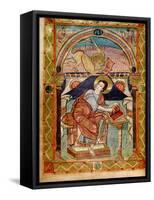 Lat 8850 F.81V St. Mark, French, from the Court School of Charlemagne-French School-Framed Stretched Canvas