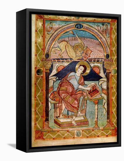 Lat 8850 F.81V St. Mark, French, from the Court School of Charlemagne-French School-Framed Stretched Canvas