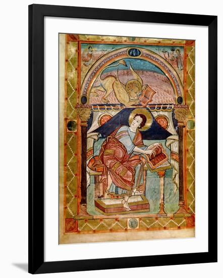 Lat 8850 F.81V St. Mark, French, from the Court School of Charlemagne-French School-Framed Giclee Print