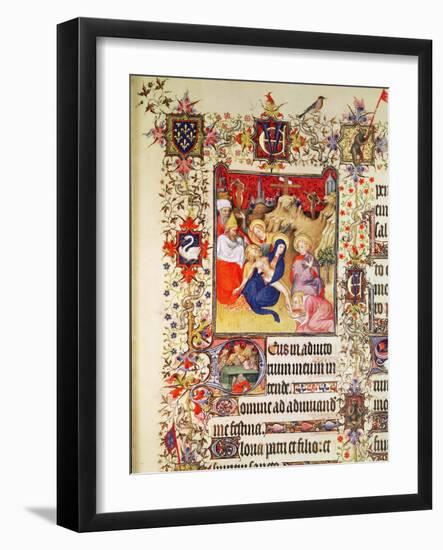 Lat 919 F.77 the Deposition of Christ, from the Grandes Heures De Duc De Berry, 1409 (Vellum)-French-Framed Giclee Print