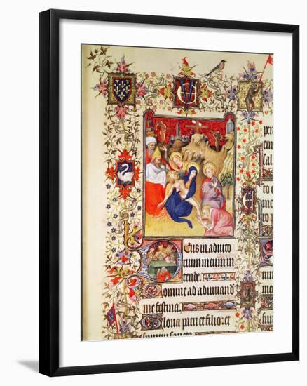 Lat 919 F.77 the Deposition of Christ, from the Grandes Heures De Duc De Berry, 1409 (Vellum)-French-Framed Giclee Print