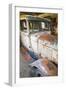 Latah, Washington State, USA. Rusted vintage Ford Model A pickup truck in a barn-Emily Wilson-Framed Photographic Print
