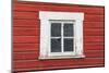 Latah, Washington State, USA. White framed window in a red barn.-Emily Wilson-Mounted Photographic Print