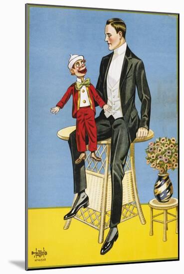 Late 19th Century Poster of Ventriloquist and Dummy-null-Mounted Giclee Print