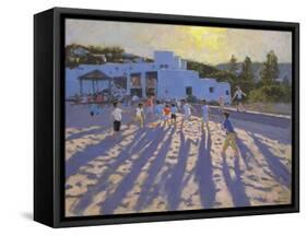 Late Afternoon Football, Ornos, Mykonos-Andrew Macara-Framed Stretched Canvas