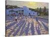 Late Afternoon Football, Ornos, Mykonos-Andrew Macara-Stretched Canvas