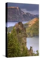Late Afternoon Light at Crater's Edge, Crater Lake Oregon-Vincent James-Stretched Canvas
