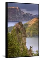 Late Afternoon Light at Crater's Edge, Crater Lake Oregon-Vincent James-Framed Stretched Canvas