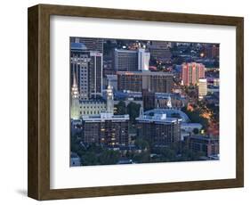 Late Afternoon Light on Mormon Temple Square, Salt Lake Temple and Tabernacle, Salt Lake City-Dennis Flaherty-Framed Photographic Print