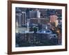 Late Afternoon Light on Mormon Temple Square, Salt Lake Temple and Tabernacle, Salt Lake City-Dennis Flaherty-Framed Photographic Print