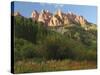 Late Afternoon Mountain Glow at the Maroon Bells Wilderness: Aspen, Colorado, USA-Michel Hersen-Stretched Canvas