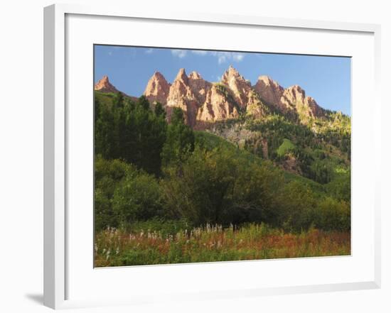 Late Afternoon Mountain Glow at the Maroon Bells Wilderness: Aspen, Colorado, USA-Michel Hersen-Framed Photographic Print