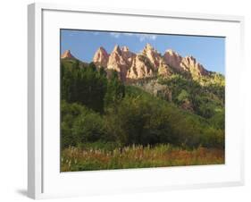 Late Afternoon Mountain Glow at the Maroon Bells Wilderness: Aspen, Colorado, USA-Michel Hersen-Framed Photographic Print