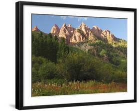 Late Afternoon Mountain Glow at the Maroon Bells Wilderness: Aspen, Colorado, USA-Michel Hersen-Framed Photographic Print