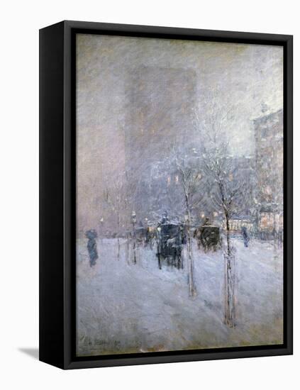 Late Afternoon, New York, Winter, 1900-Childe Hassam-Framed Stretched Canvas