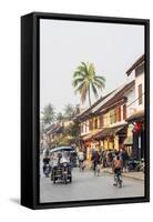 Late Afternoon Street Scene, Luang Prabang, Laos, Indochina, Southeast Asia, Asia-Jordan Banks-Framed Stretched Canvas