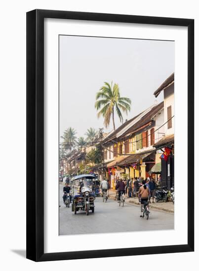 Late Afternoon Street Scene, Luang Prabang, Laos, Indochina, Southeast Asia, Asia-Jordan Banks-Framed Photographic Print