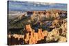 Late Afternoon Sun Lights Hoodoos and Rocks Through a Cloudy Sky in Winter-Eleanor Scriven-Stretched Canvas