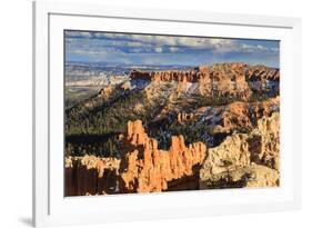 Late Afternoon Sun Lights Hoodoos and Rocks Through a Cloudy Sky in Winter-Eleanor Scriven-Framed Photographic Print