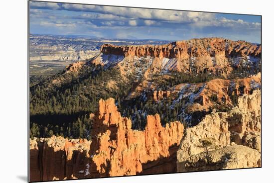 Late Afternoon Sun Lights Hoodoos and Rocks Through a Cloudy Sky in Winter-Eleanor Scriven-Mounted Photographic Print