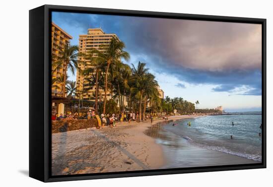 Late Afternoon Sun over the Hotels-Michael Runkel-Framed Stretched Canvas