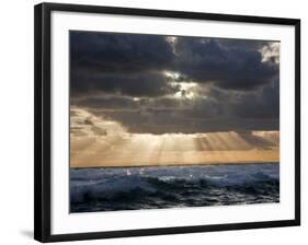 Late Afternoon, the Sun Breaks Through Threatening Clouds over Bass Straits, Victoria, Australia-Nigel Pavitt-Framed Photographic Print