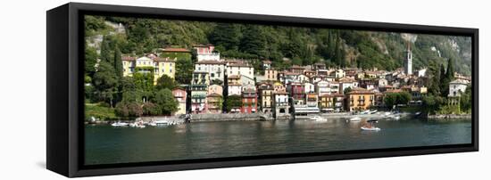 Late Afternoon View of Waterfront at Varenna, Lake Como, Lombardy, Italy-null-Framed Stretched Canvas