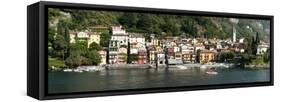 Late Afternoon View of Waterfront at Varenna, Lake Como, Lombardy, Italy-null-Framed Stretched Canvas