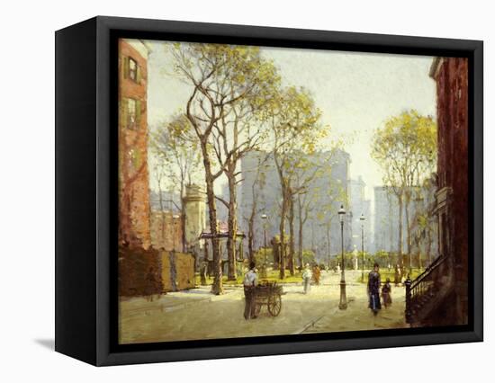 Late Afternoon, Washington Square-Paul Cornoyer-Framed Stretched Canvas