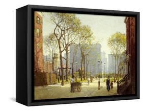 Late Afternoon, Washington Square-Paul Cornoyer-Framed Stretched Canvas