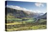 Late afternoon winter sunlight over Threlkeld Knotts, England-John Potter-Stretched Canvas