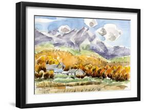 Late Autumn of Plateau Dyed to Autumn Tint of Larch-Kenji Fujimura-Framed Art Print