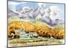 Late Autumn of Plateau Dyed to Autumn Tint of Larch-Kenji Fujimura-Mounted Art Print