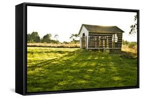 Late Day Sun Pokes Through the Slats of a Corn Crib on a Bucks County, Pennsylvania Farm-Vince M. Camiolo-Framed Stretched Canvas