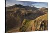 Late evening light on the Scafells from above Hardknott Fort, Lake District National Park, Cumbria,-Jon Gibbs-Stretched Canvas