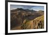 Late evening light on the Scafells from above Hardknott Fort, Lake District National Park, Cumbria,-Jon Gibbs-Framed Photographic Print