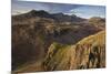 Late evening light on the Scafells from above Hardknott Fort, Lake District National Park, Cumbria,-Jon Gibbs-Mounted Photographic Print