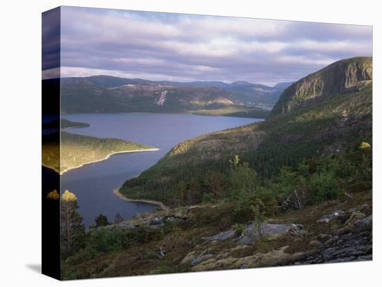 Late Evening Light Over Norwegian Fjord, Lausvnes, Nord-Trondelag, Norway, Europe-Pete Cairns-Stretched Canvas