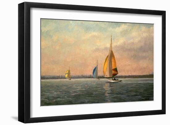 Late Finish - Featuring Dragons on the Medway-Vic Trevett-Framed Giclee Print
