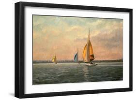 Late Finish - Featuring Dragons on the Medway-Vic Trevett-Framed Giclee Print