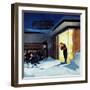 "Late for Party Due to Snow," January 27, 1962-George Hughes-Framed Premium Giclee Print