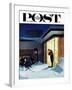 "Late for Party Due to Snow," Saturday Evening Post Cover, January 27, 1962-George Hughes-Framed Giclee Print