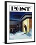 "Late for Party Due to Snow," Saturday Evening Post Cover, January 27, 1962-George Hughes-Framed Giclee Print