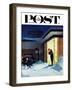 "Late for Party Due to Snow," Saturday Evening Post Cover, January 27, 1962-George Hughes-Framed Giclee Print