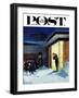 "Late for Party Due to Snow," Saturday Evening Post Cover, January 27, 1962-George Hughes-Framed Giclee Print